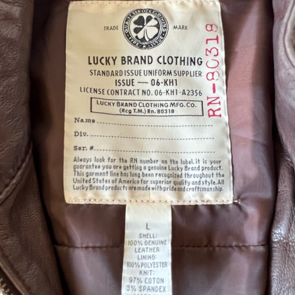 COPY - Lucky Brand sz L Bomber style leather jacket - Picture 3 of 3